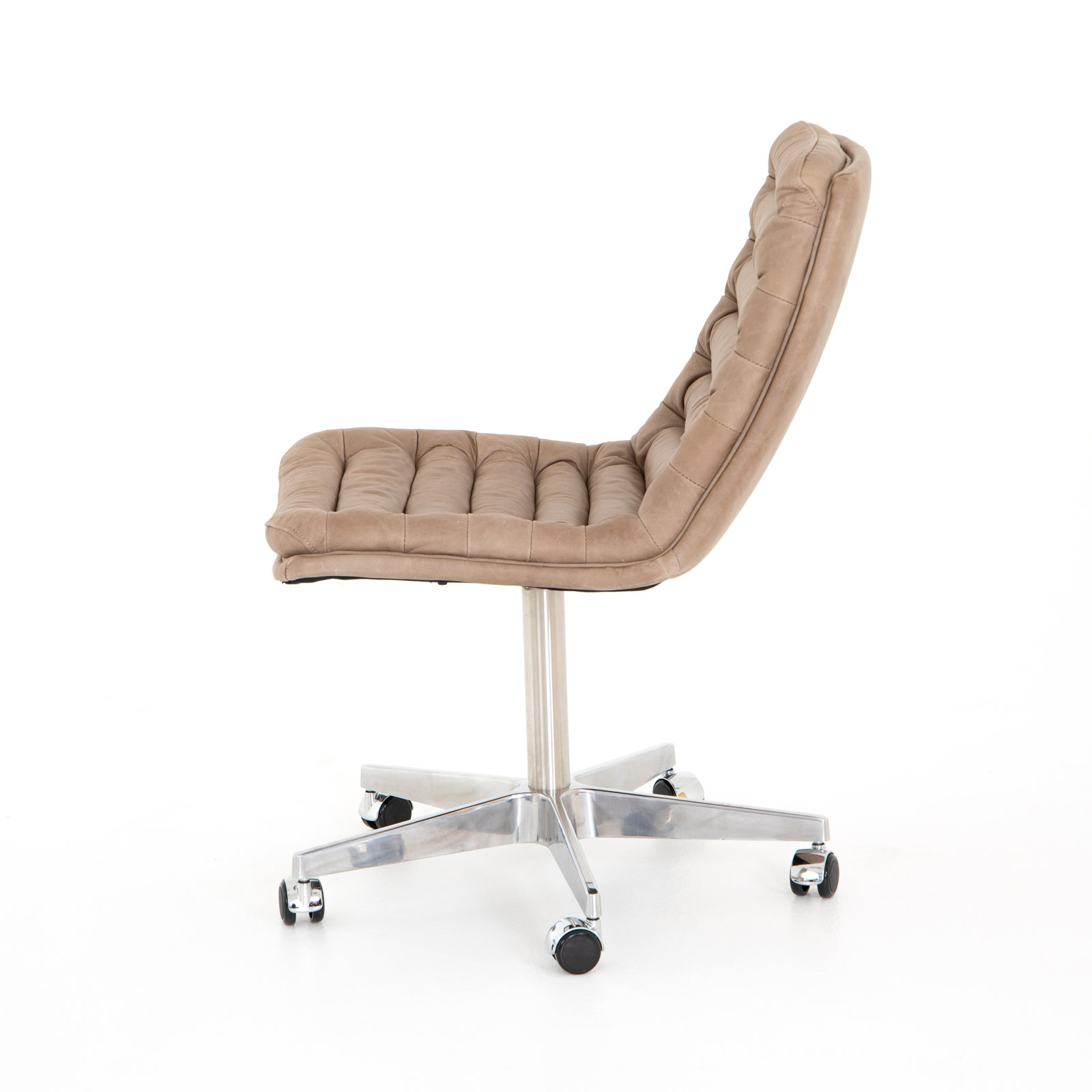 Delmy Swivel Office Chair, Natural Washed Mushroom