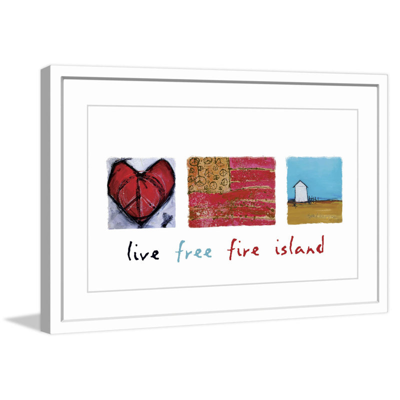 Live Free Fire Island 1 Piece Single Picture Frame Painting, 61 cm H x 91 cm W