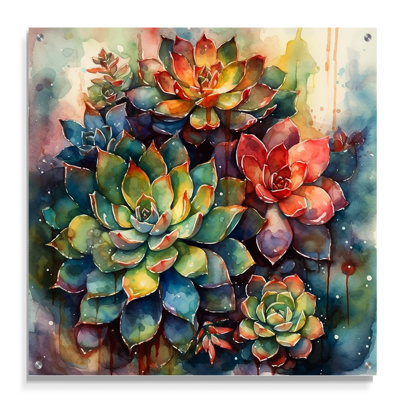 Cactus vert vert, paysage IV - Cactus, décoration murale acrylique