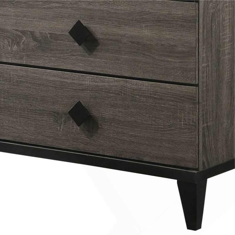 Commode en faux marbre et dessus en chêne gris rustique Avantika