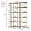 Bibliothèque de 71 pouces de hauteur, bibliothèque à 6 niveaux de 55 po de largeur avec structure en métal, grande bibliothèque industrielle pour bureau à domicile, paravent pour salon