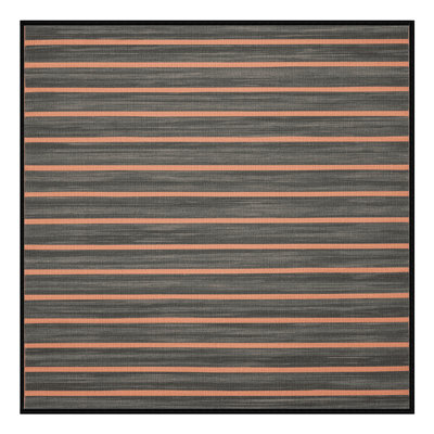 Tapis noir à rayures horizontales lavable à la machine