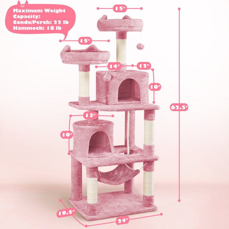 Siegfried Multi-Level Cat Tree, Pink