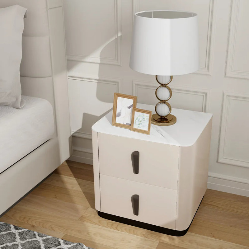 19'' Nightstand With 2 Pine Wood Drawers