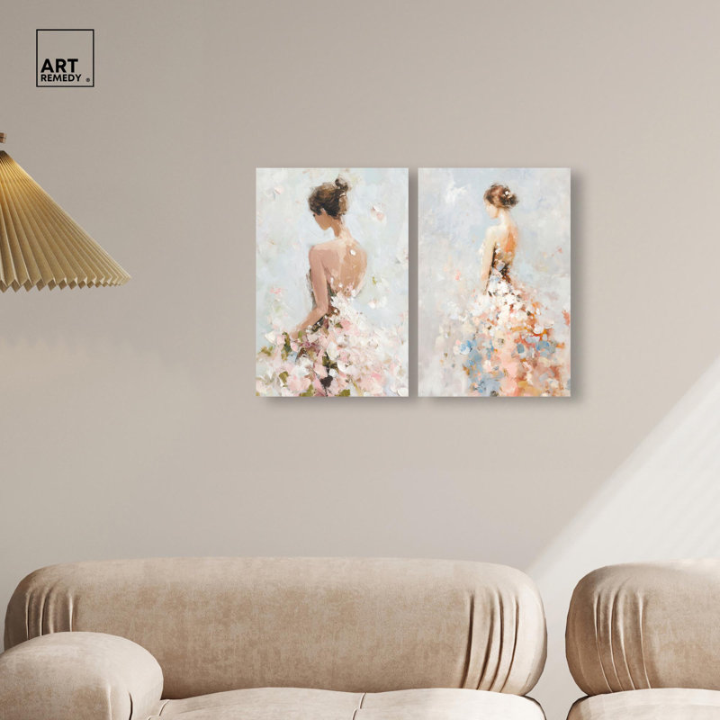 "Dreamscape Glam Art", ensemble de 2 impressions sur toile par , H 15 po x l 10 po, Toile tendue, Ne s’applique pas