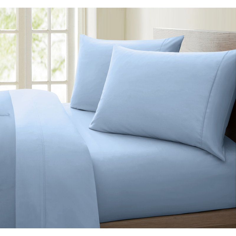 Egyptian Cotton Sheet Set, Blue, Queen Sheet Set with 2 Pillowcases