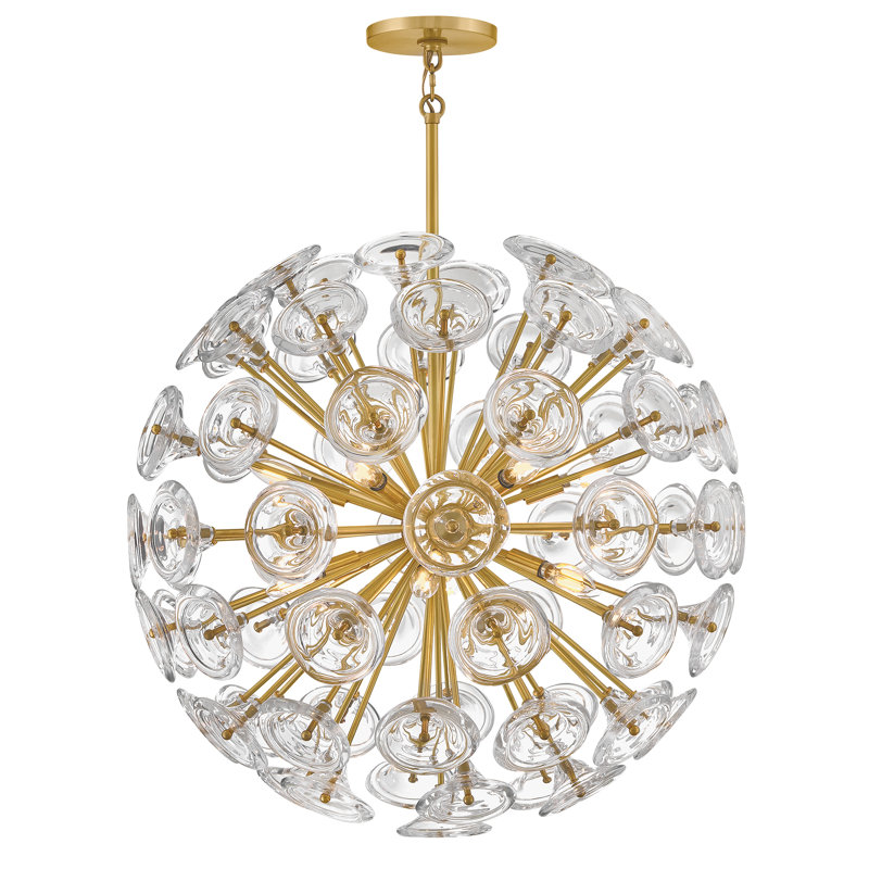 Lustre moyen Fredrick Ramond Maya, 12 lumières, Clair, H 80,75 po x l 30 po x P 30 po