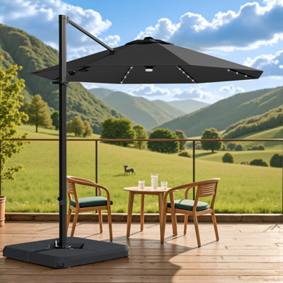 Parasol en porte-à-faux avec base 116,1 "X 116,1"