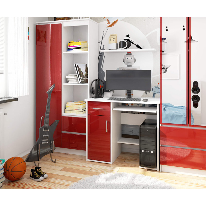 Eldrida Computer Desk, Red