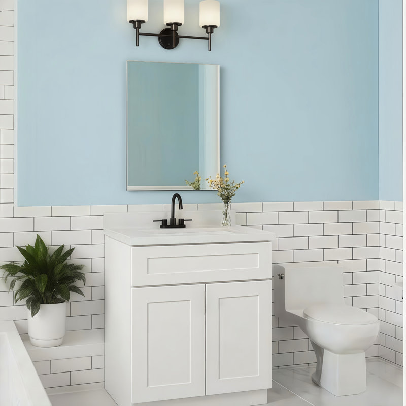 Armoire blanche en bois massif avec 2 portes à fermeture en douceur et tablette intérieure pour le rangement de la buanderie, système, construction, ensemble de cuisine pour salle de bain Shaker 2 portes 1 porte