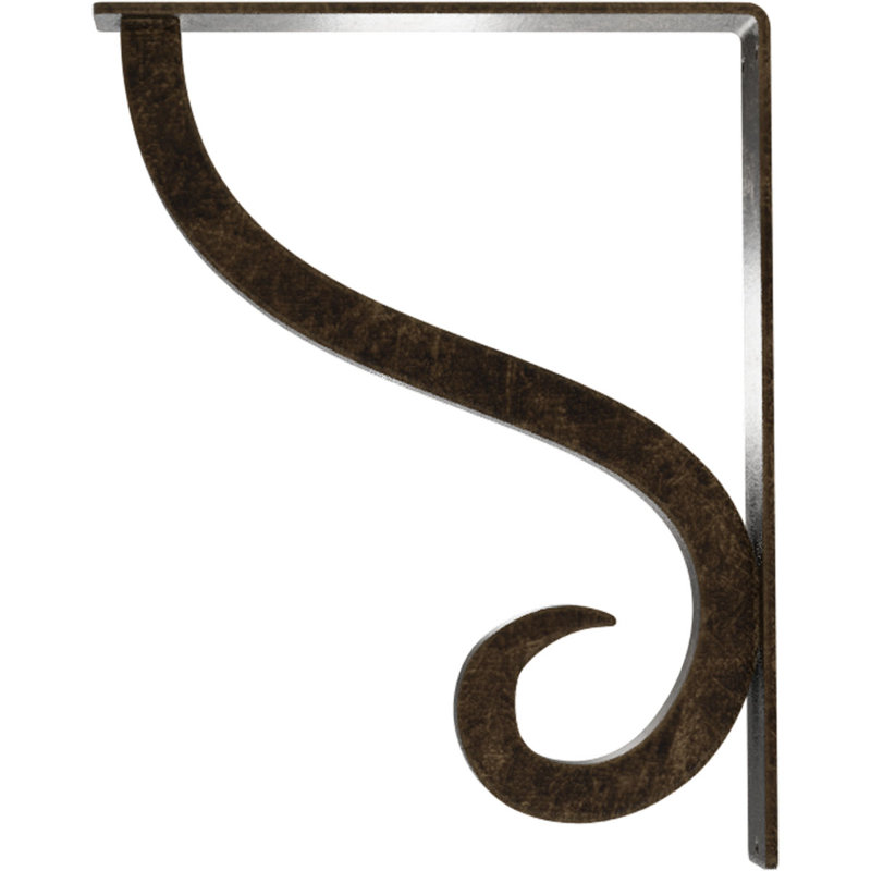 Support simple en fer forgé Ashford, H 12 po x l 2 po x P 10 po, Or pâle antique