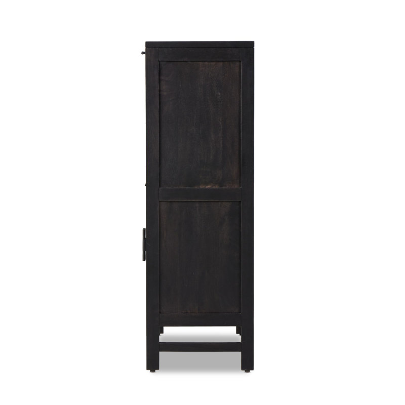 Caprice Bar Cabinet-Natural Cane, Black