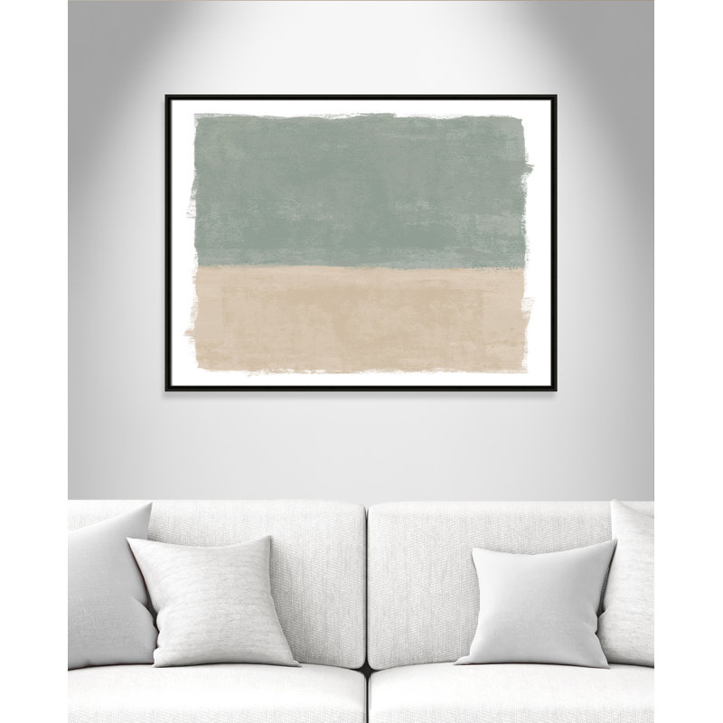 «Sage and Sand I - Landscape Version Print» par Natalie Carpentieri, L 41,5 po x H 31,5 po, Toile avec cadre