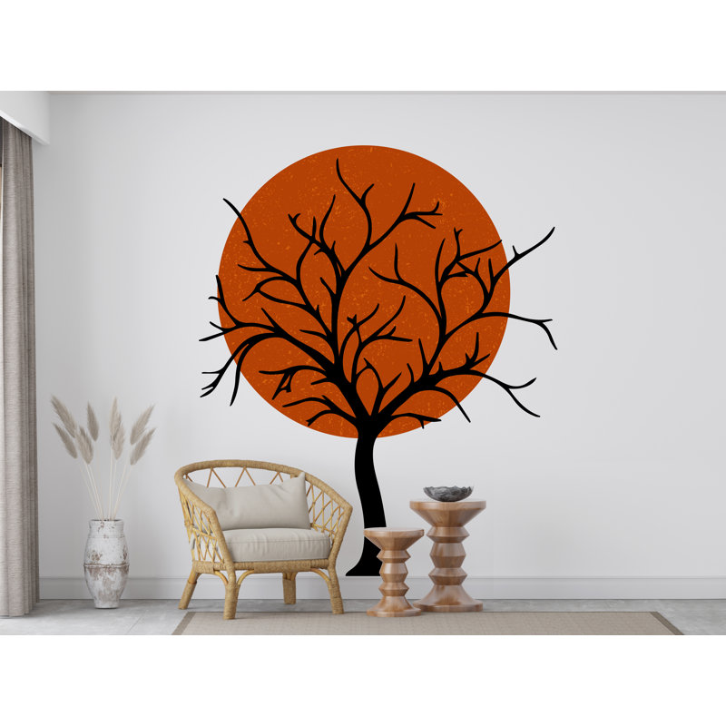 Adhésif décoratif arbre soleil, H 21 po x l 17 po
