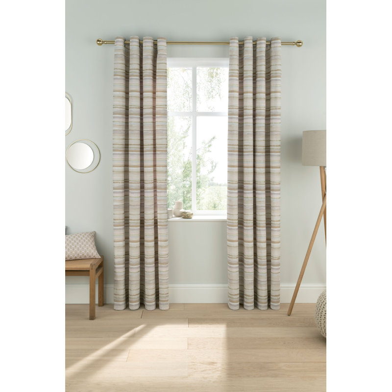 Serena Cotton Curtain Pair, Blush Pink, Width 168 x Drop 183 cm