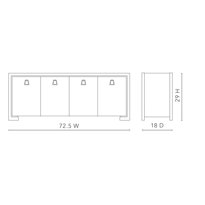 Blake 72.5'' W Sideboard, Taupe Gray