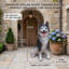 Statue de jardin 23,6 po en résine Husky sibérien, peinture d'extérieur réaliste peinte à la main