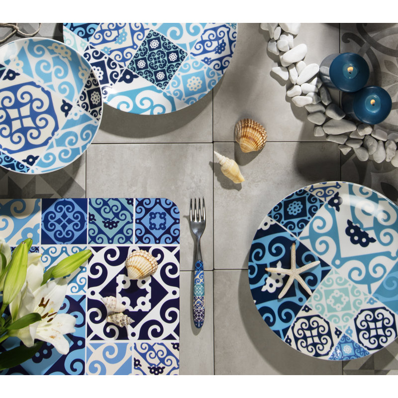 Maiolica Blue Abstract Rectangle Placemat