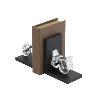 Serre-livres en aluminium et bois