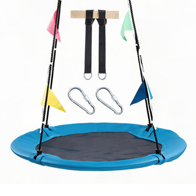 40-Inch Saucer Swing for Kids Outdoor, Heavy Duty Tree Swing Set with Adjustable Ropes, 440 lb Capacity for Backyard, Indoor Playroom