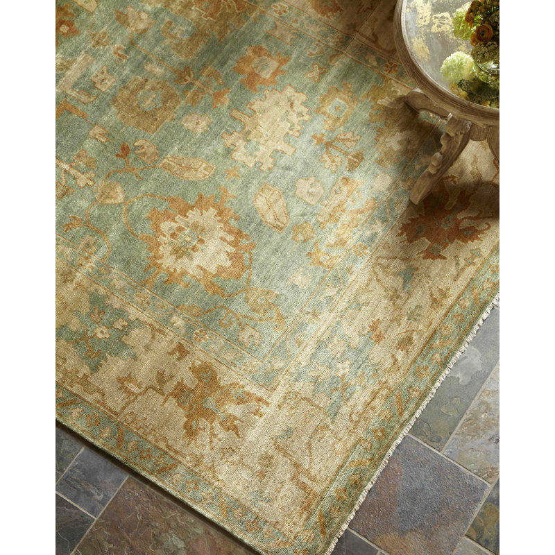 Antique Weave Oushak Wool Oriental Area Rug, Rectangle 14' x 18'