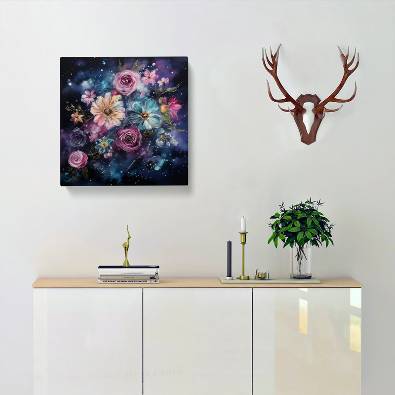 Galaxy Floral No.4 - Wrapped Canvas, 35cm H x 35cm W x 3cm D