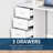 47" Modern Home Office Computer Desk Bookcase Combo Writing Table Workstation with 3 Drawer and Storage Shelf - White