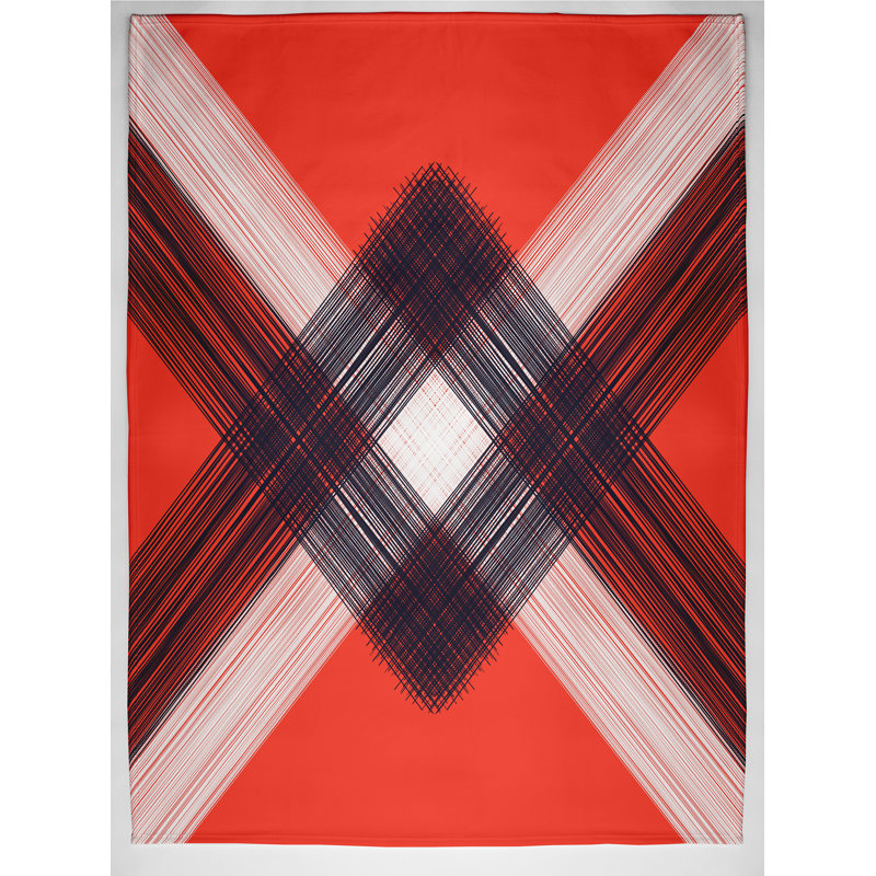 Braud Plain Weave / Muslin Throw Blanket, Orange/Black