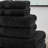 Black Six-piece Turkish Bath Towel Set, 100% Pure Cotton, Includes 2 Bath Towels + 2 Hand Towels + 2 Face Towels. Soft, Fluffy, Skin-friendly And Practical.-4086294