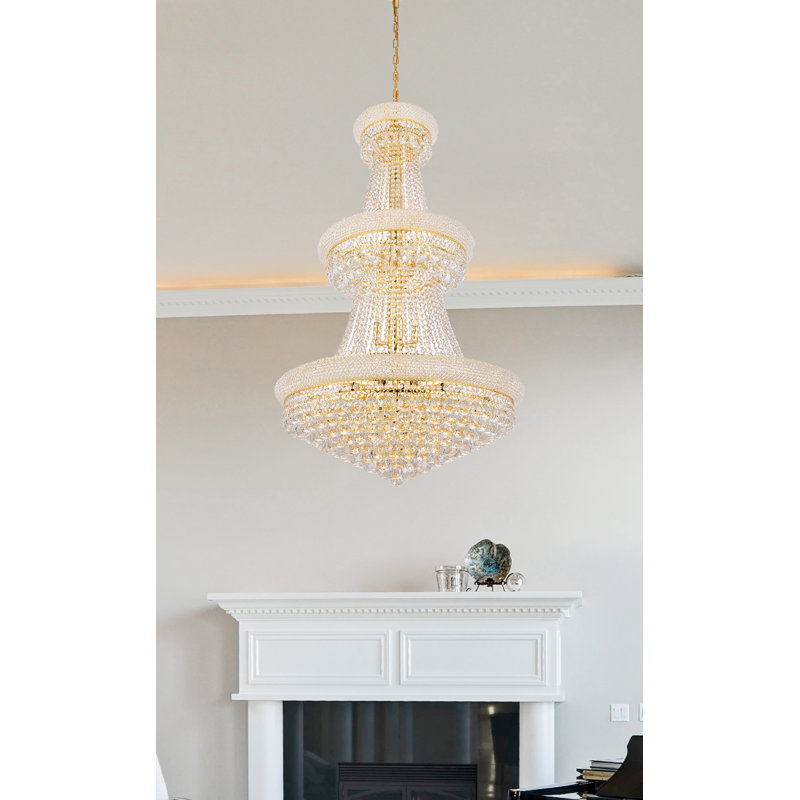 Lustre empire à intensité variable Kriner, Doré, 32, H 66 po x l 36 po x P 36 po