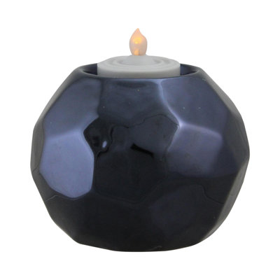 Porte-bougie géométrique 3,5 po bleu marine