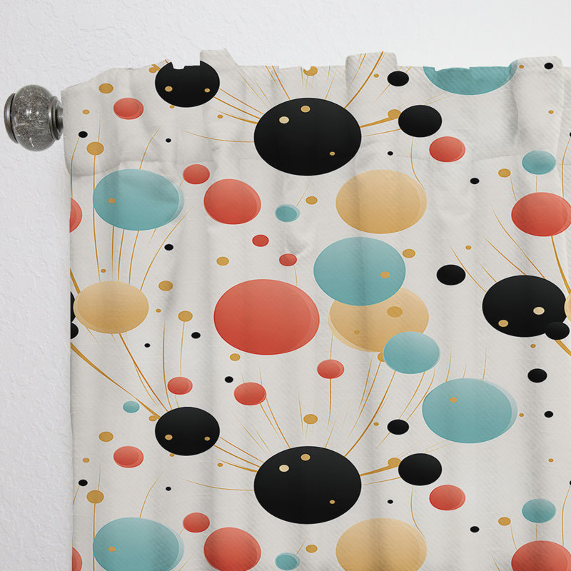 Motif à pois contemporain chic - Rideau abstrait - Rideau obscurcissant - 1 panneau, L 52 po x L 84 po
