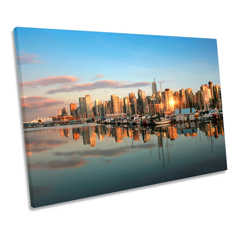 Vancouver Canada Skyline - Wrapped Canvas Print, 30.5cm H x 45.7cm W x 2cm D