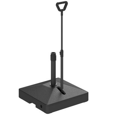 Porte-parapluies de patio, rempli de sable / eau, noir