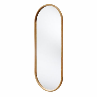 Solid Wood Oval Mirror