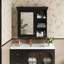 Armoire à pharmacie de salle de bain avec miroir 30 po x 28 po, armoire à miroir murale avec rangement, armoire de rangement noire au-dessus de la toilette pour salle de bain