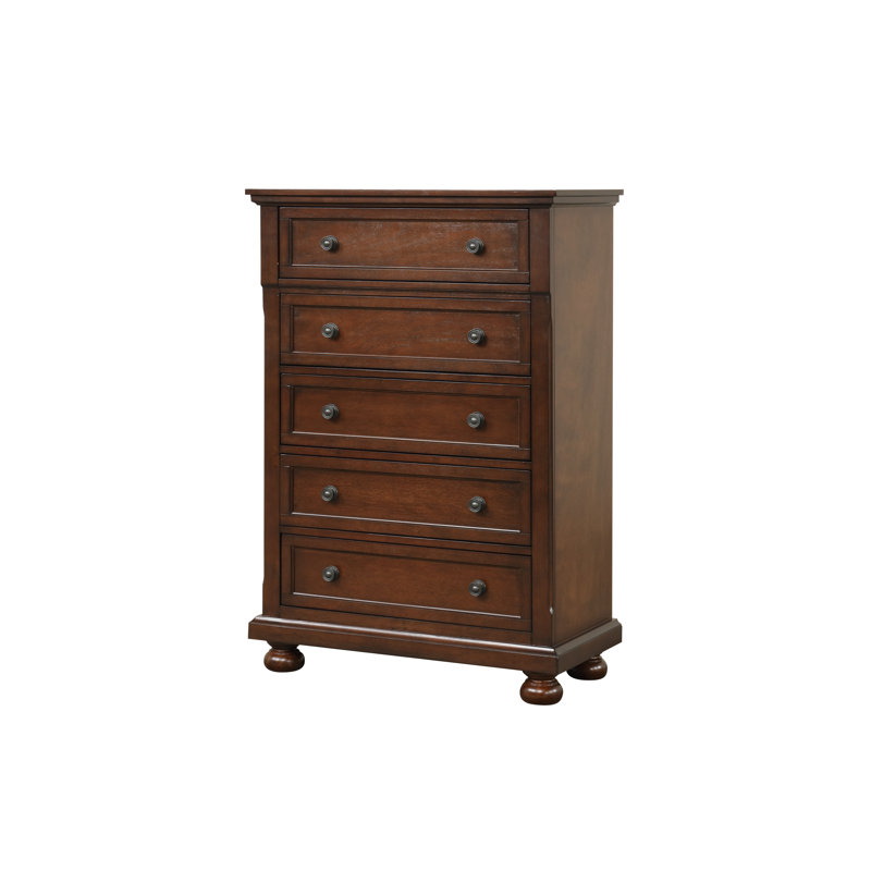Manlius 5 Drawer Chest, Rustic Cherry
