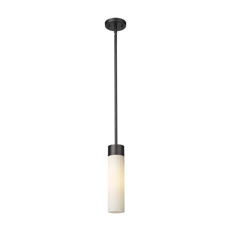 Luminaire suspendu 8 lumières Empire, H 12,75 po x l 3,13 po x P 3,13 po, Blanc mat, Noir mat