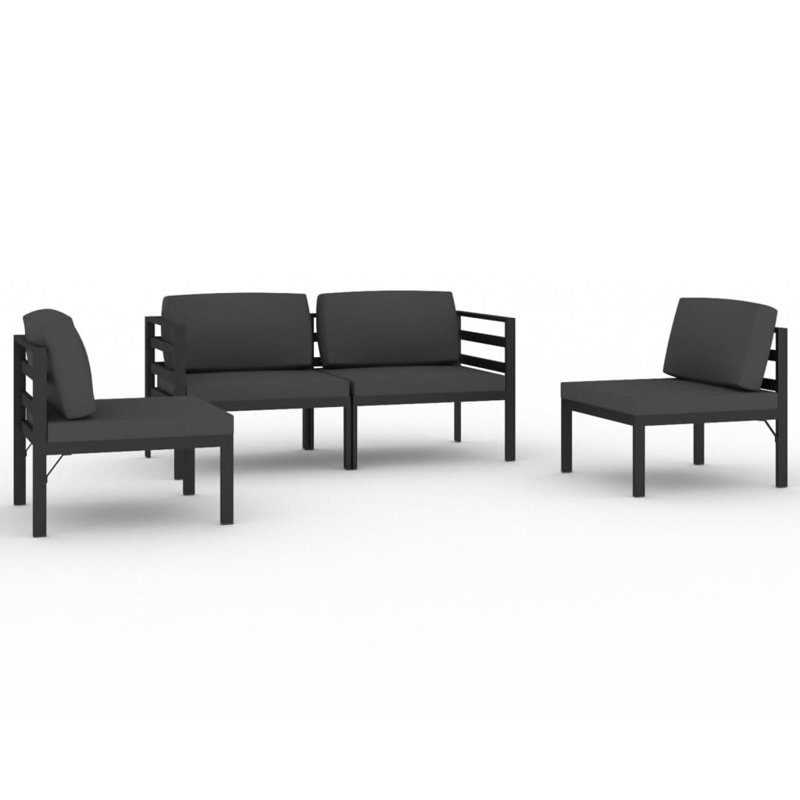 27.6" Wide Square Patio Sectional Set with Cushions