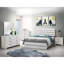 Grand lit à panneau rustique avec tête de lit blanc côtier - Style de mobilier de chambre à lattes classique