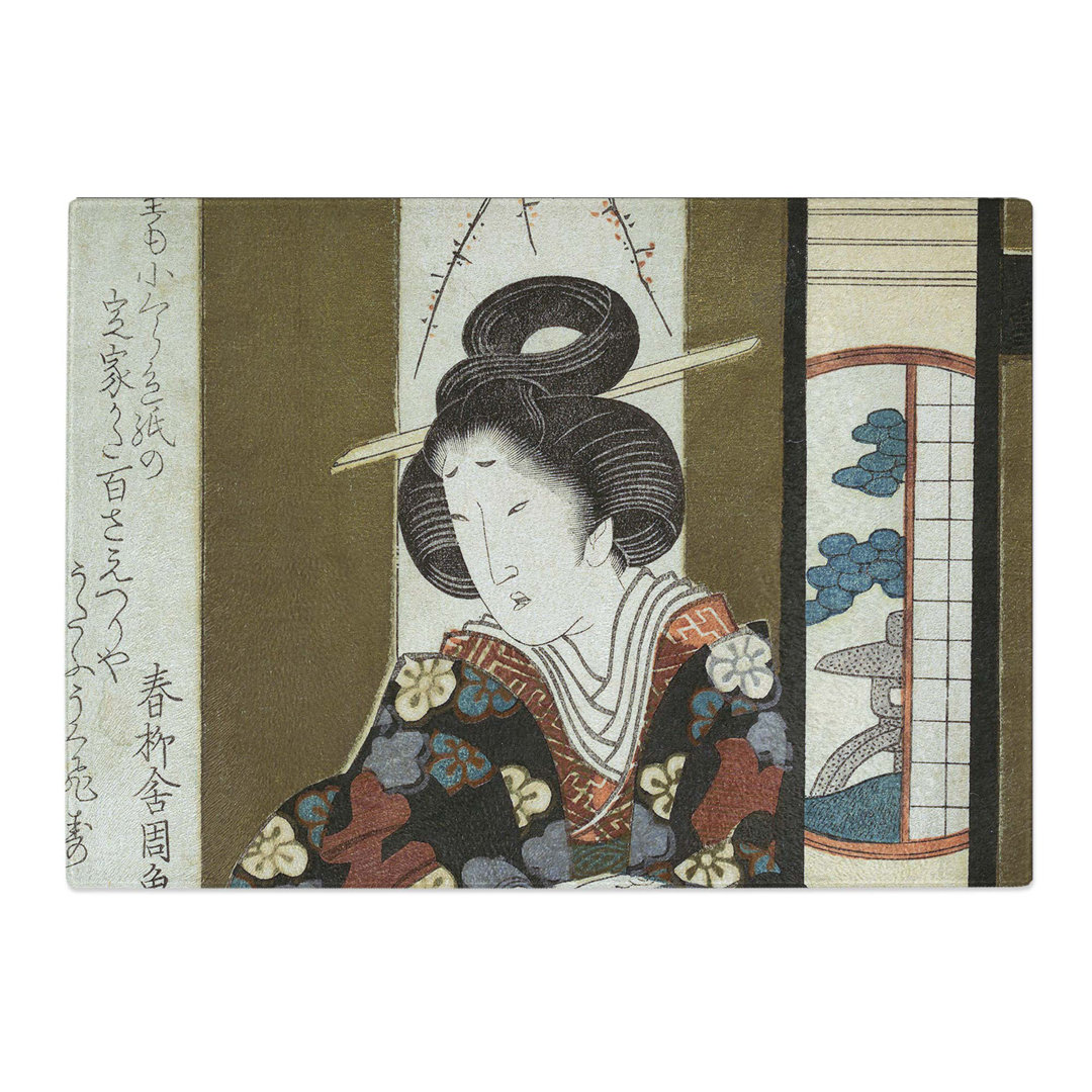Tempered Glass a Lady by Yashima Gakutei Chopping Board