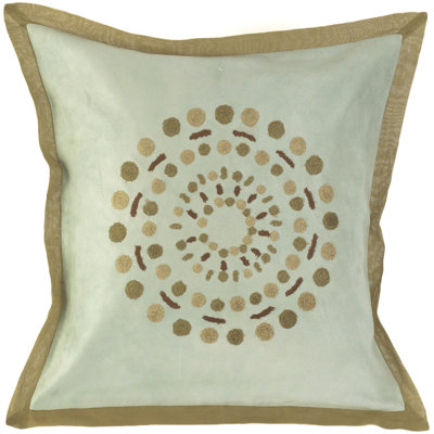 Embroidered Cotton Blend Throw Pillow