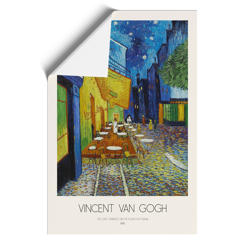 Cafe Terrace with Border by Vincent van Gogh - Frameless Print, 59cm H x 42cm W x 0.1cm D