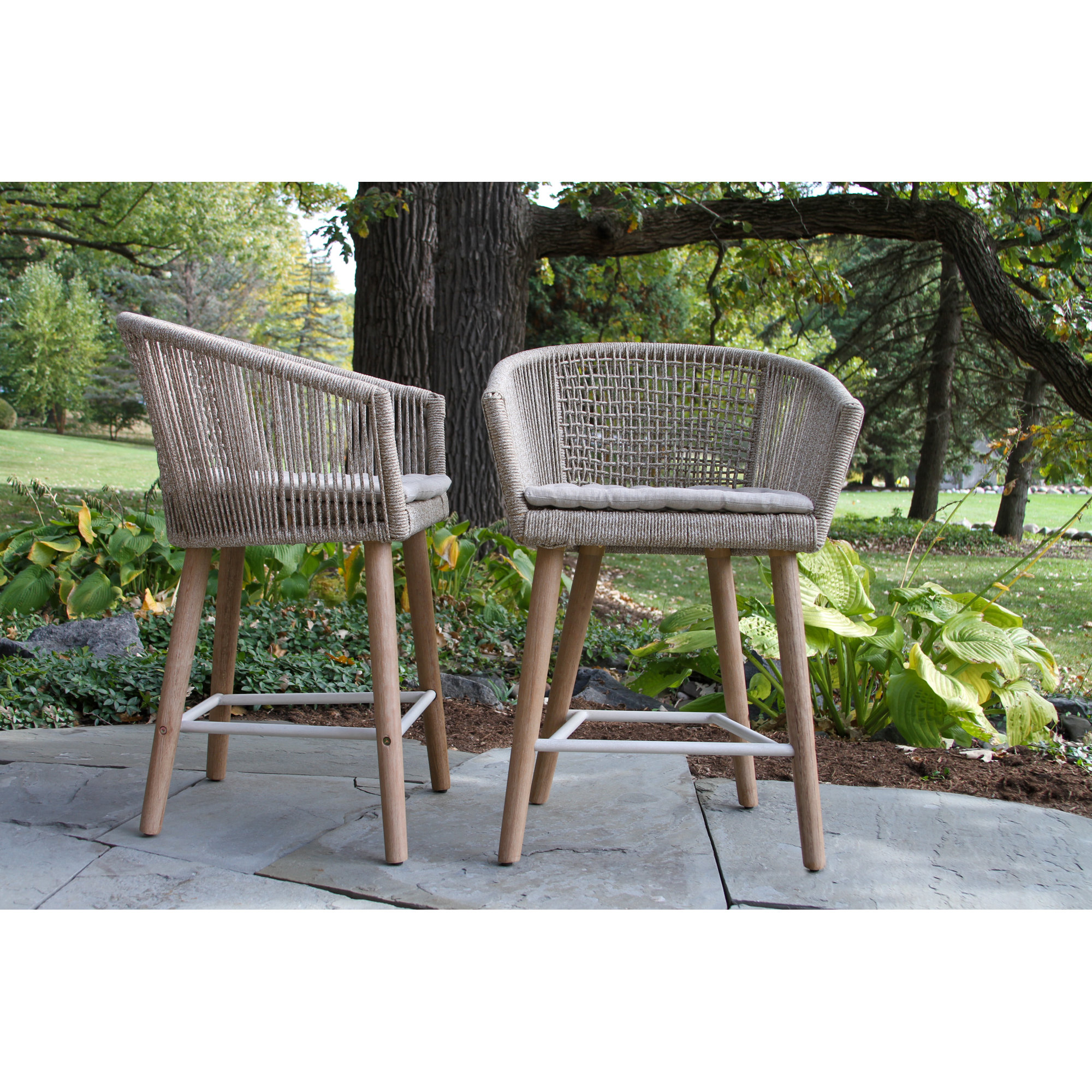 Boyd Wood Premium All-Weather Wicker Outdoor Dining Armchair with Cushion