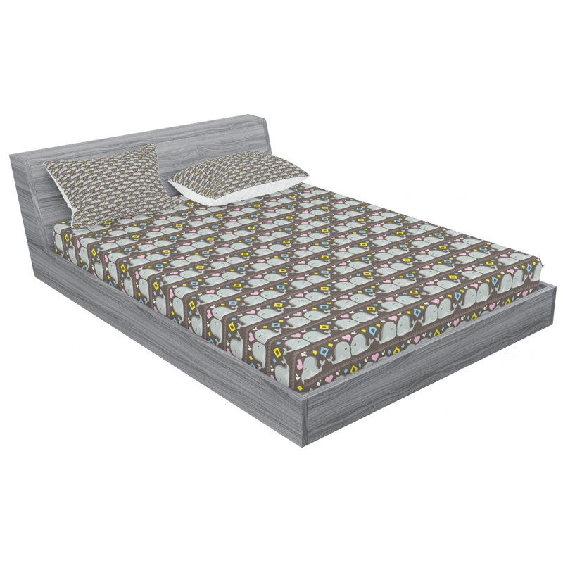 Microfiber Striped Sheet Set, Queen Sheet Set with Fitted Sheet
