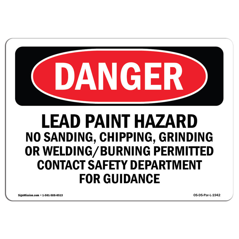 OSHA Danger Sign, 12" H x 18" W x 0.1" D