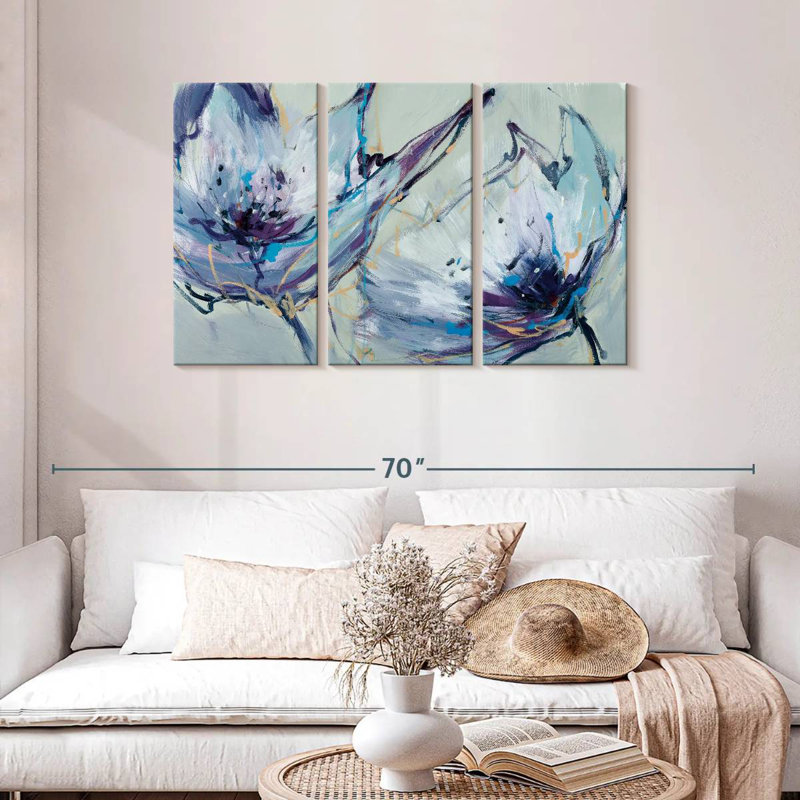 Avery en fleurs lilas, H 28 po x l 45 po