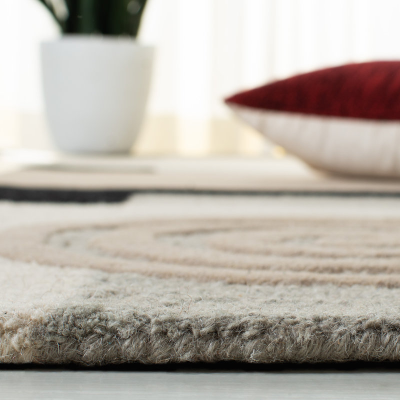 Tapis en laine touffeté à la main Bertile, Rond 7 pi 9 po