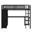 Lit mezzanine moderne en métal avec garde-robe intégré, bureau d'étude et tablettes