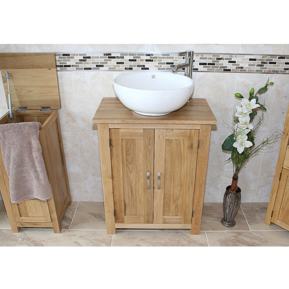 Dominic Solid Oak 650mm Free-Standing Vanity Unit